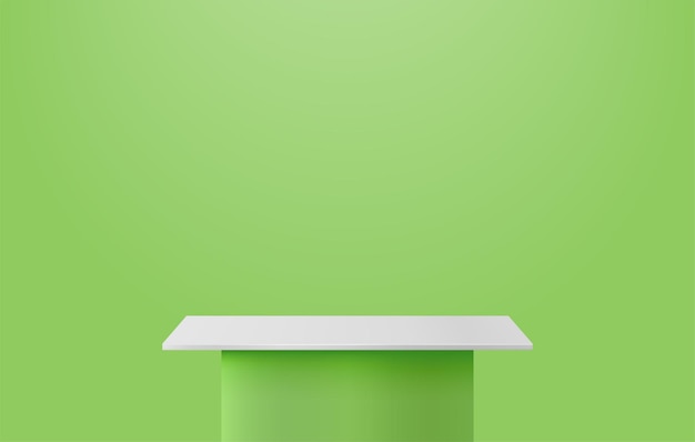 Ilustración de vector de podio de soporte sobre fondo verde Escenario de podio para presentación o anuncio