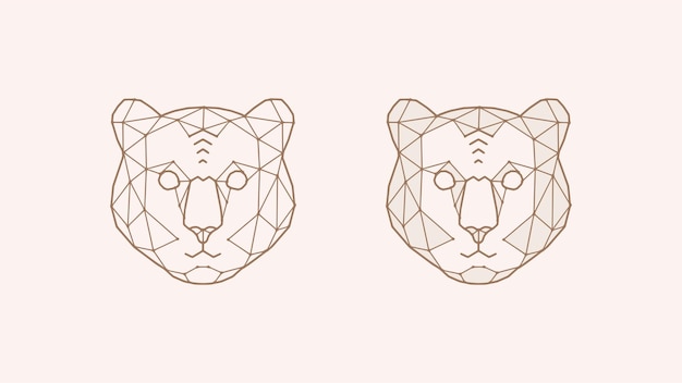 Ilustración de vector poligonal de una cabeza de tigre