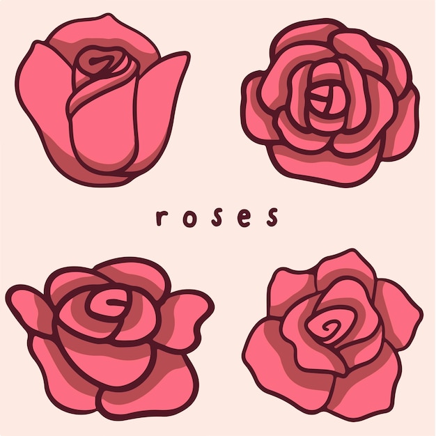 Ilustración de vector de poste de redes sociales símbolo de flores color de rosa