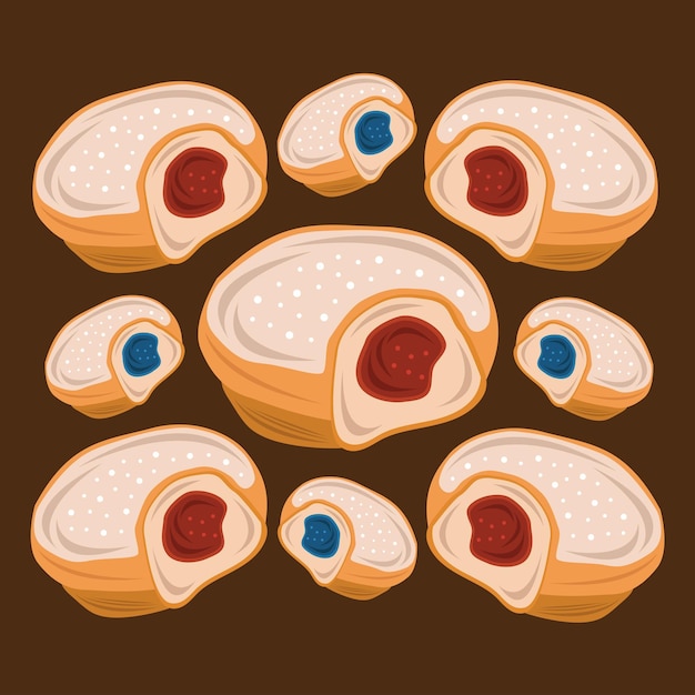 Ilustración de vector de postres de gelatina de donut