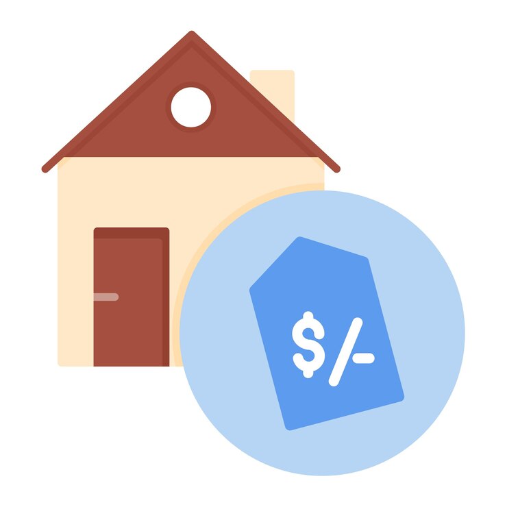 Vector ilustración del vector de precios de las casas
