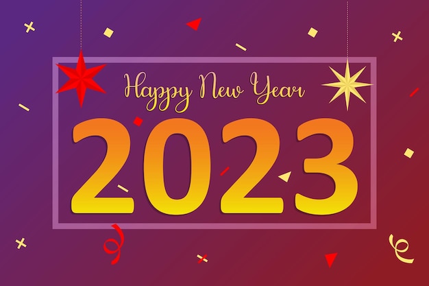 Ilustración de vector premium de año nuevo 2023