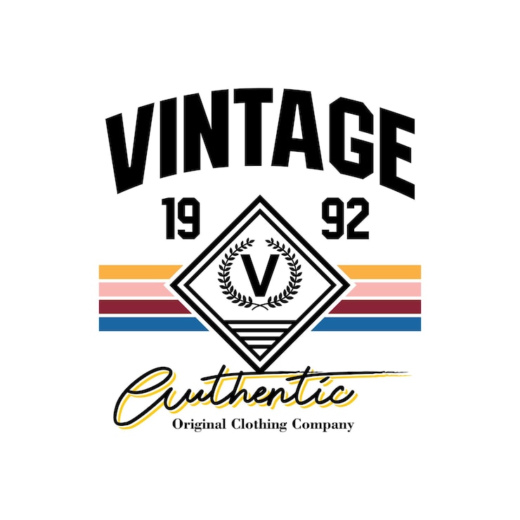 Vector ilustración de vector premium de camiseta de tipografía auténtica de diseño vintage