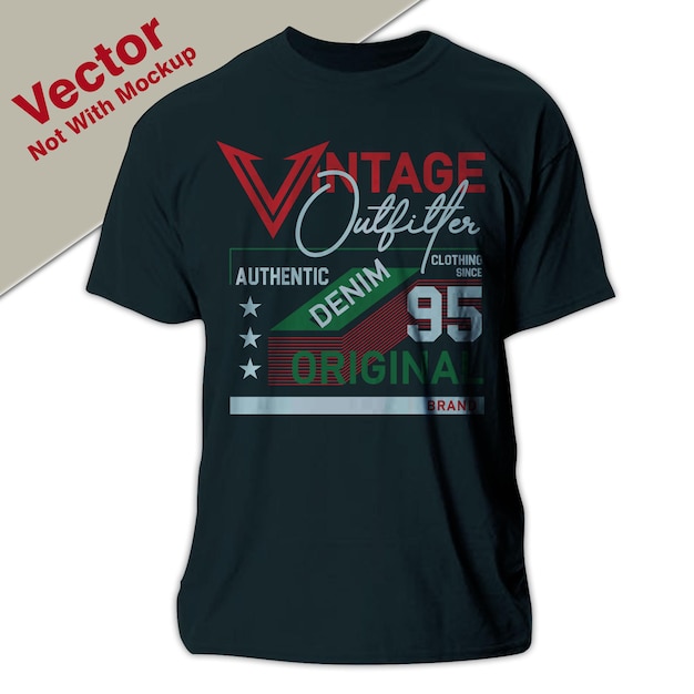 Ilustración de vector premium de diseño de camiseta de tipografía de traje vintage