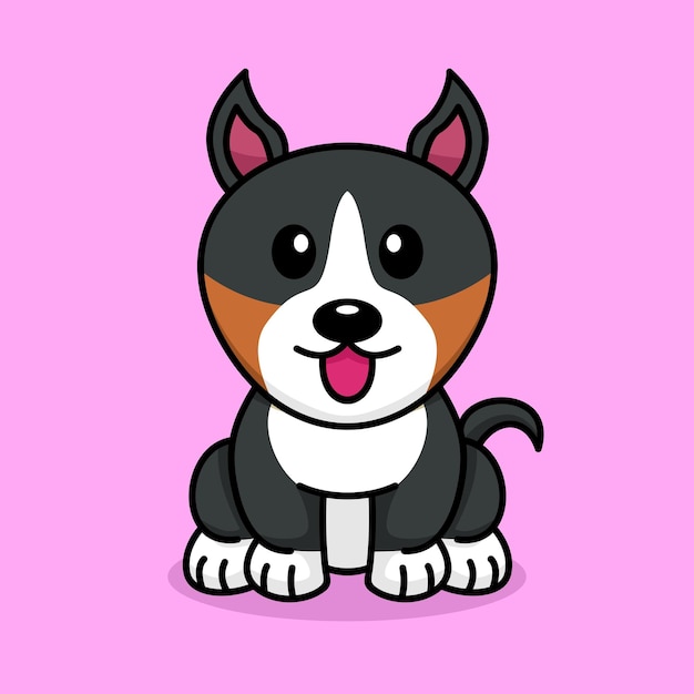 Ilustración de vector premium lindo bebé perro