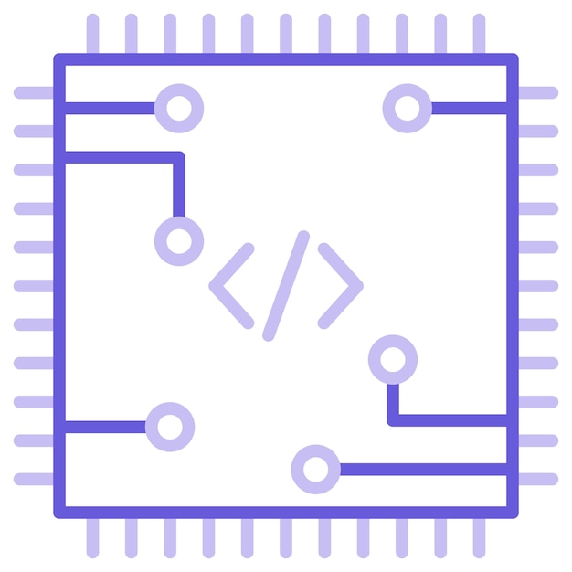 Ilustración del vector del procesador de código