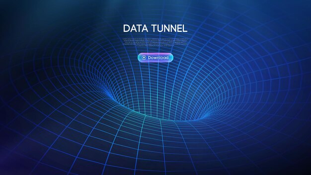 Ilustración de vector de puente de datos Tráfico de datos grandes y visualización de datos Fondo de tecnología digital de red de comunicación