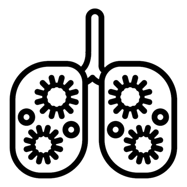 Ilustración del vector de los pulmones infectados