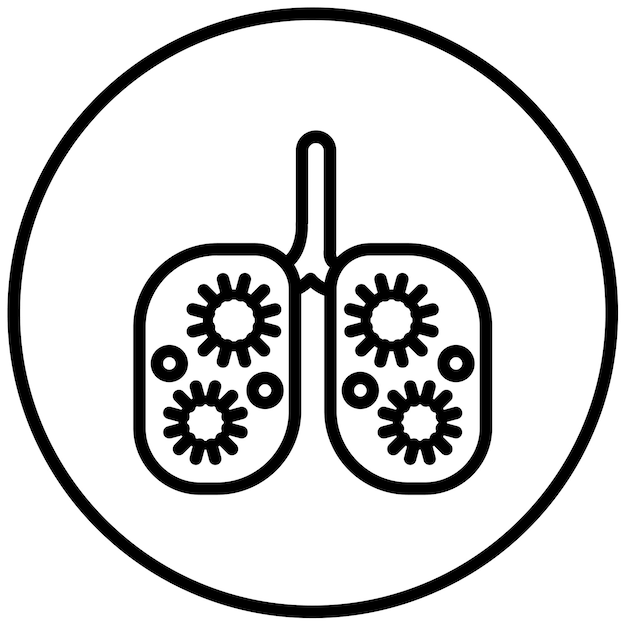 Ilustración del vector de los pulmones infectados