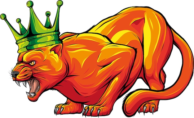 Ilustración de vector de puma felino colorido
