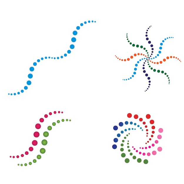 Ilustración de vector de puntos de círculo de semitono