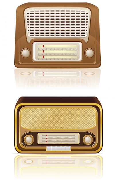 Ilustración de vector de radio retro