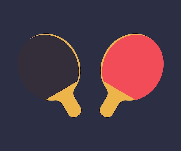 Ilustración de vector de raquetas y pelota de ping pong
