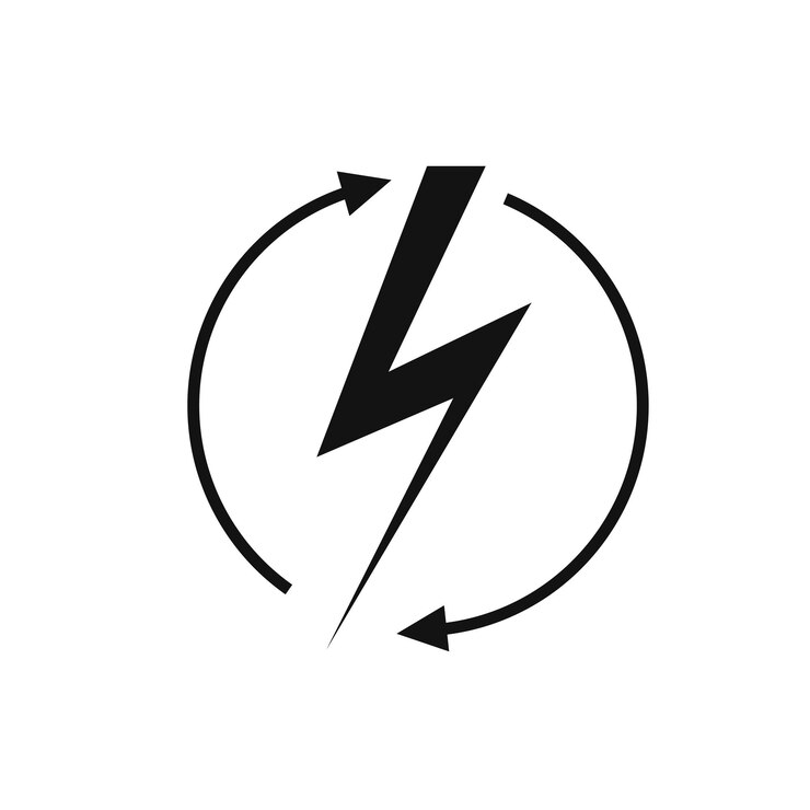 Vector ilustración de vector de rayo de plantilla de diseño gráfico de icono de energía renovable