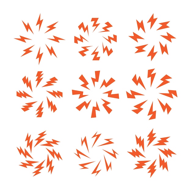 Ilustración del vector del rayo del punto de dolor