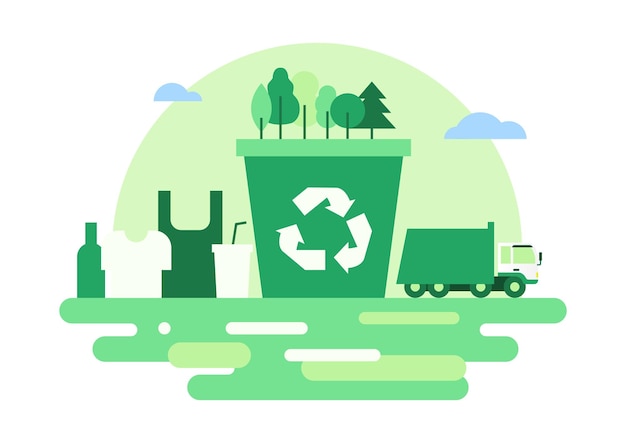 Ilustración de vector de reciclaje de basura