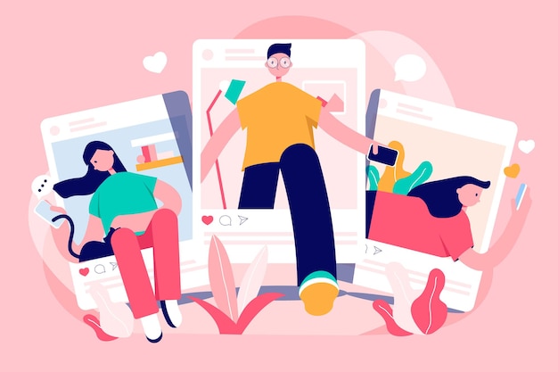 Ilustración de vector de redes sociales