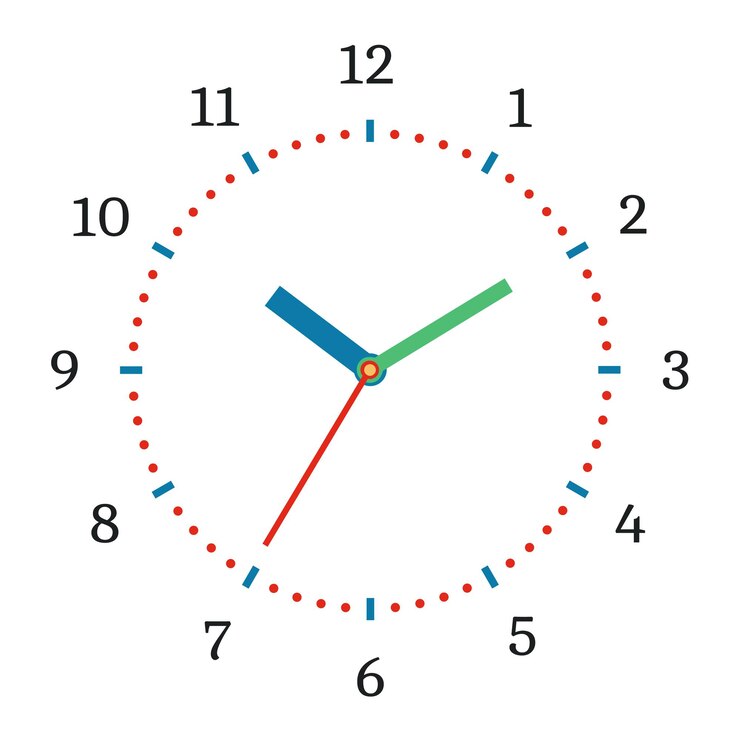 Vector ilustración de vector de reloj mecánico. esfera de reloj sobre fondo blanco.
