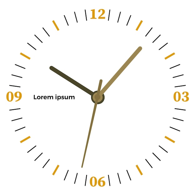 Ilustración de vector de reloj mecánico. esfera de reloj sobre fondo blanco.