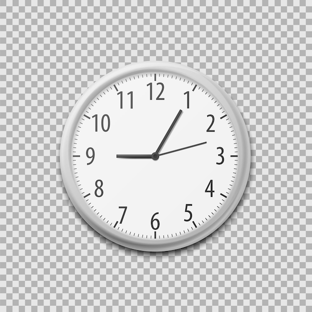 Ilustración de Vector de reloj de oficina de pared redonda Simple realista