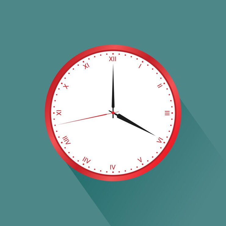 Ilustración de vector de reloj de pared con punteros de tiempo personalizables