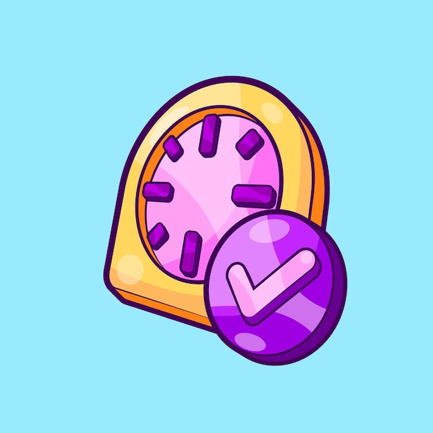 Ilustración del vector de reloj de tiempo aprobado