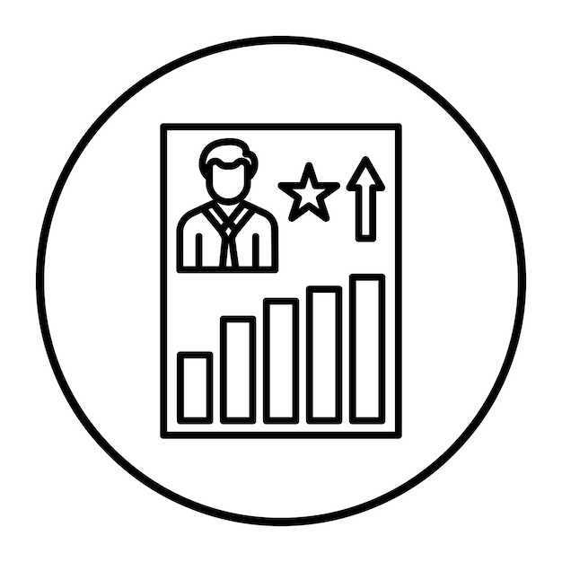 Ilustración del vector de rendimiento del empleado