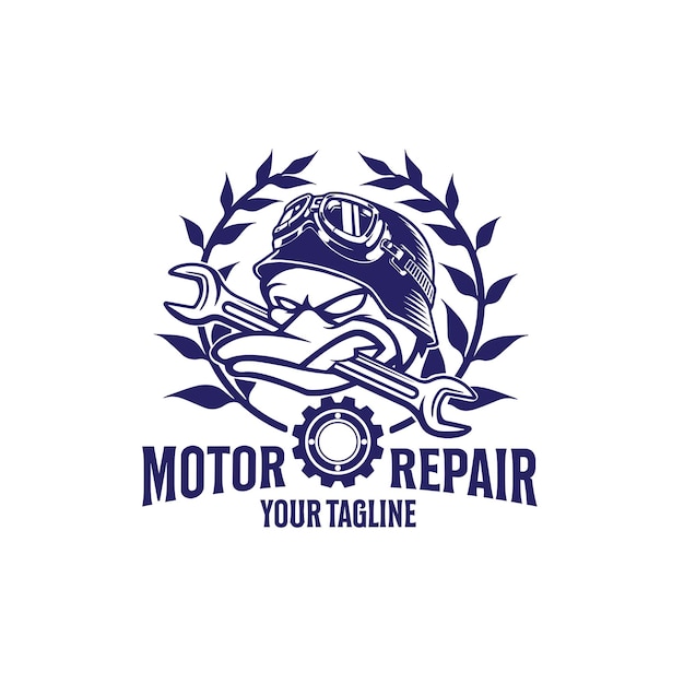 Vector ilustración de vector de reparación de motor mecánico de logotipo