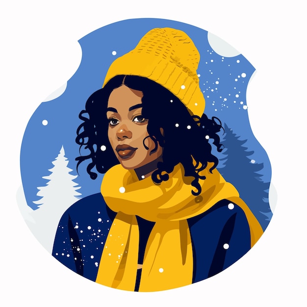 Vector ilustración de vector de retrato de mujer negra