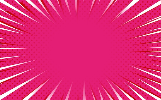 Ilustración de vector retro de fondo cómico rosa