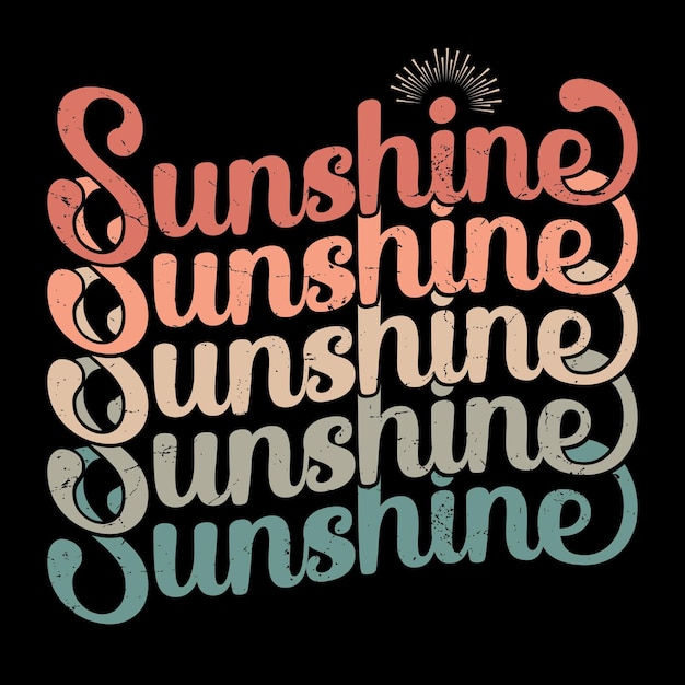 Ilustración de vector retro vintage de diseño de camiseta de tipografía de sol