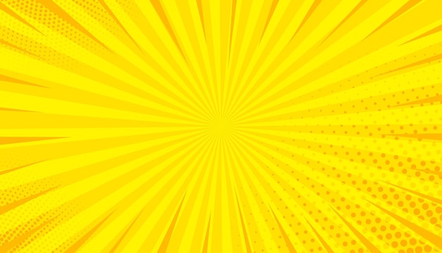 Ilustración de vector retro de zoom cómico abstracto amarillo