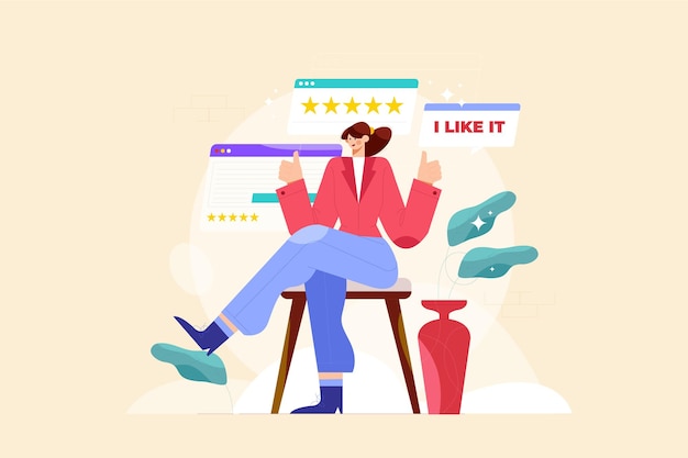 Ilustración de Vector de revisión de cliente