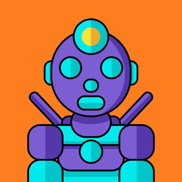 Ilustración de vector de robot lindo y a todo color