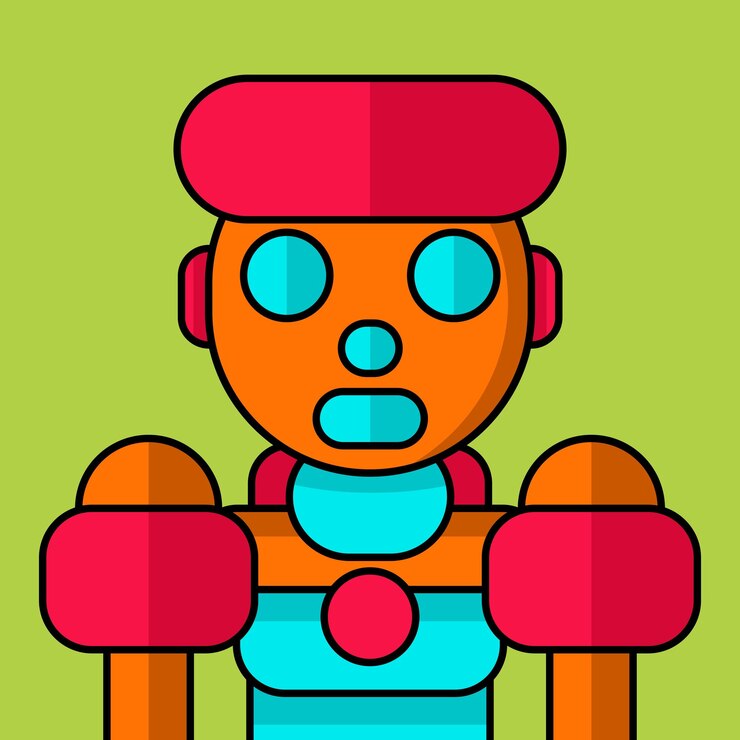 Vector ilustración de vector de robot lindo y a todo color