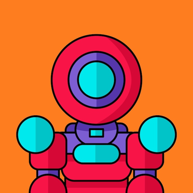 Ilustración de vector de robot lindo y a todo color