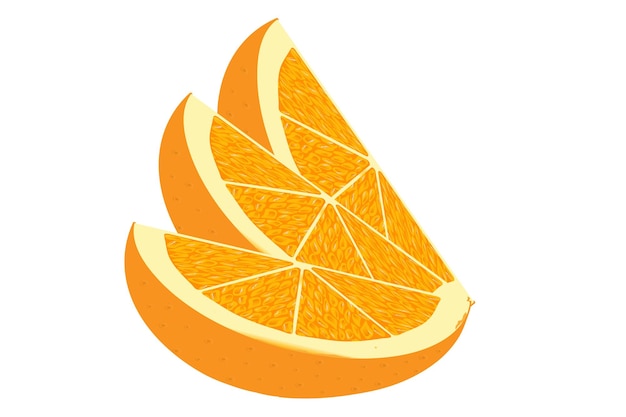 Ilustración de vector de rodaja de naranja aislado sobre fondo blanco