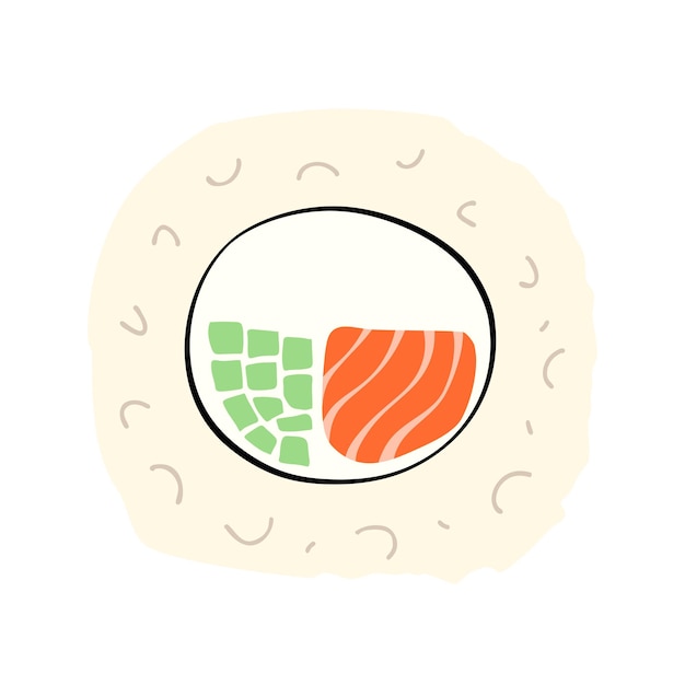 Vector ilustración de vector de rollo de sushi transparente