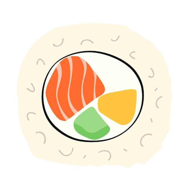 Ilustración de vector de rollo de sushi transparente