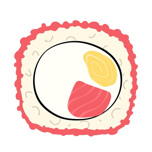 Ilustración de vector de rollo de sushi transparente