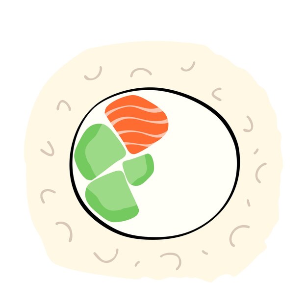 Vector ilustración de vector de rollo de sushi transparente