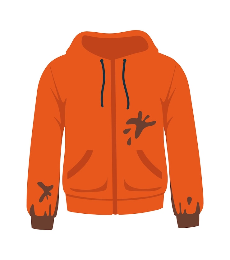 Vector ilustración de vector de ropa sucia con capucha