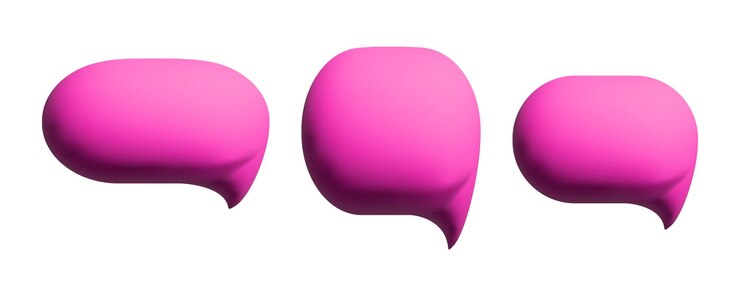 Vector ilustración de vector rosa mate de burbujas de discurso 3d