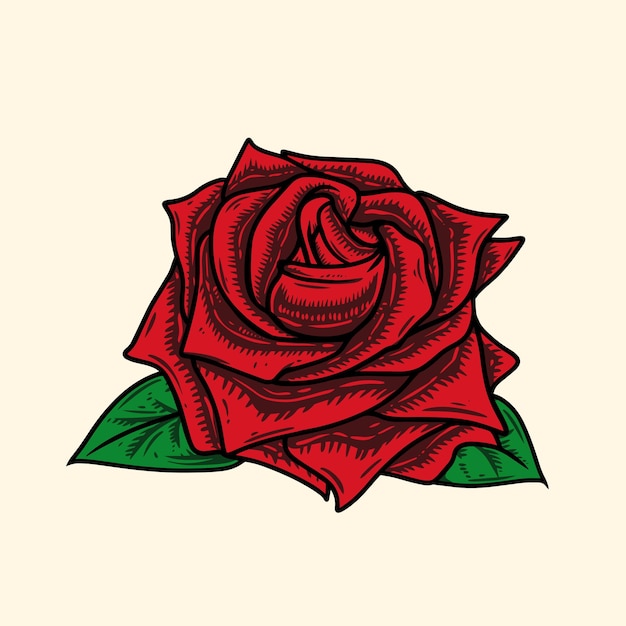 Vector ilustración del vector de la rosa roja