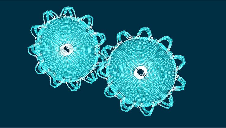 Vector ilustración de vector de rueda dentada para investigación ciencia y tecnología generada por computadora creativa