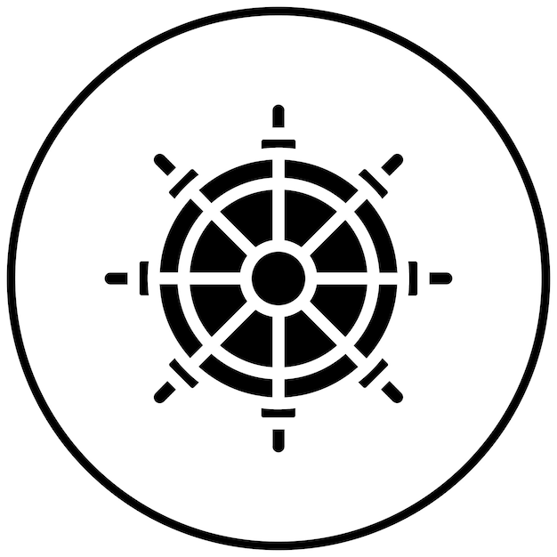 Ilustración del vector de la rueda náutica