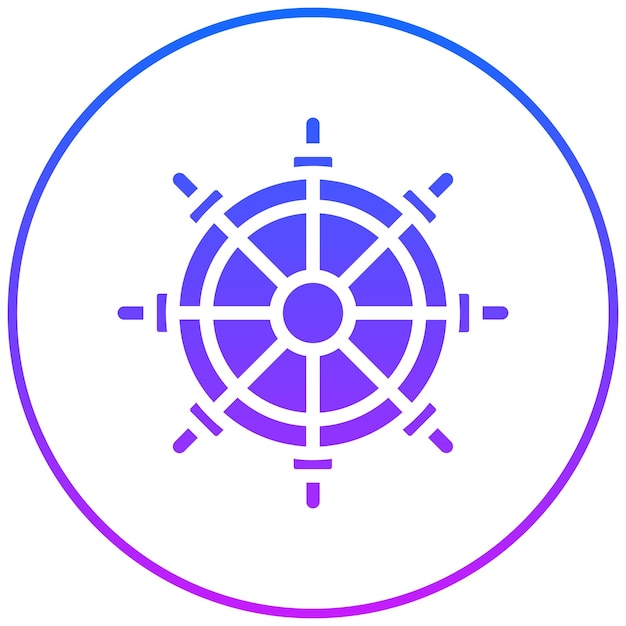 Ilustración del vector de la rueda náutica