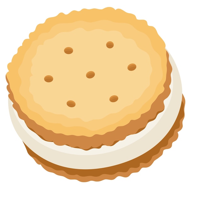 Ilustración del vector de sabor de las galletas de sándwich de vainilla