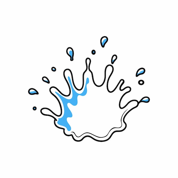 Ilustración del vector de salpicaduras de agua azul del cielo