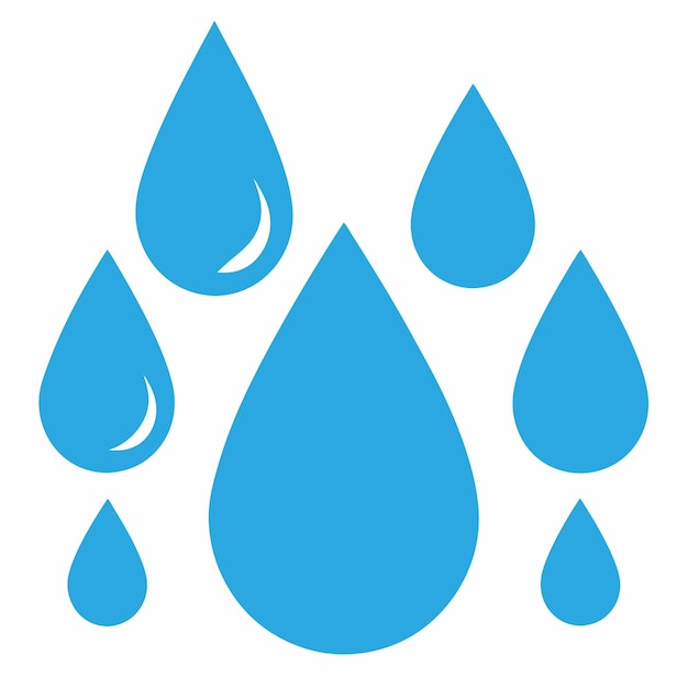 Ilustración del vector de salpicaduras de agua azul del cielo